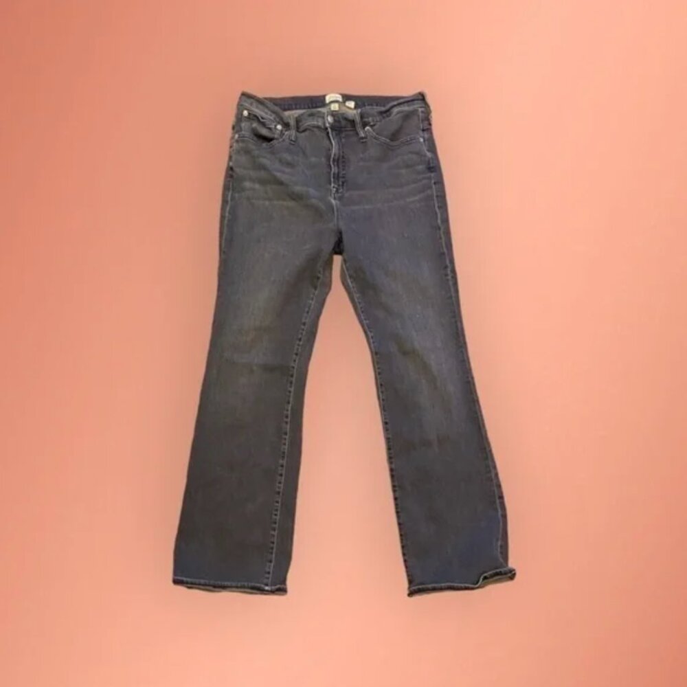 J. Crew Curvy Full-Length Demi Bootcut Jean in Washed Black 33